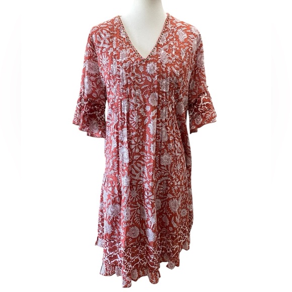 Uncle Frank Dresses & Skirts - Uncle Frank by Ivy Jane Anthropologie Ruffle Floral Boho Tunic Swing Dress L
